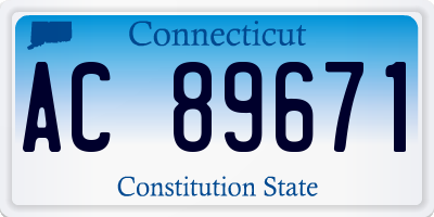 CT license plate AC89671