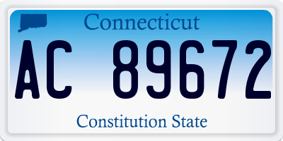 CT license plate AC89672