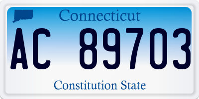 CT license plate AC89703