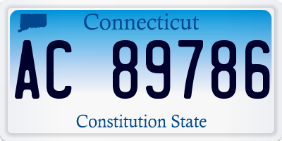 CT license plate AC89786