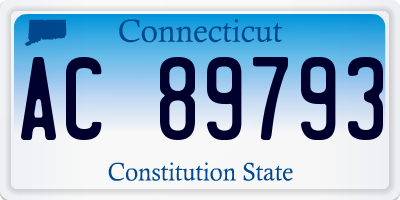 CT license plate AC89793