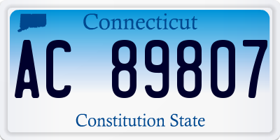 CT license plate AC89807