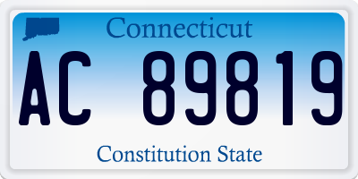 CT license plate AC89819