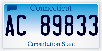 CT license plate AC89833