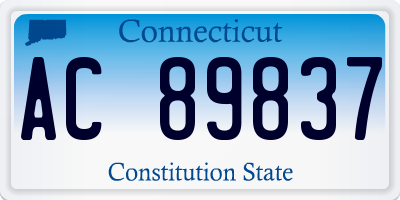 CT license plate AC89837