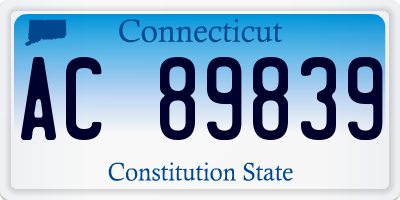 CT license plate AC89839