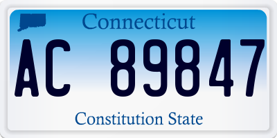 CT license plate AC89847