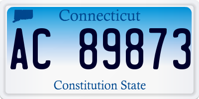 CT license plate AC89873