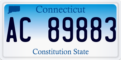 CT license plate AC89883
