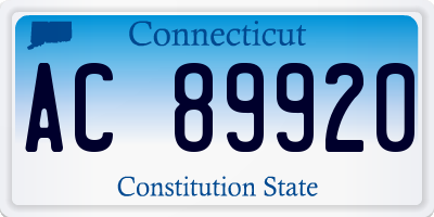CT license plate AC89920