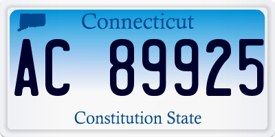 CT license plate AC89925