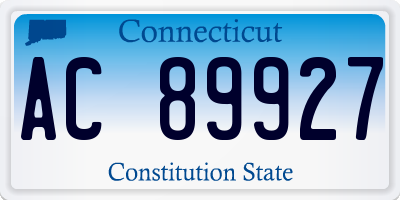 CT license plate AC89927