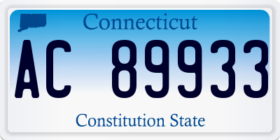 CT license plate AC89933
