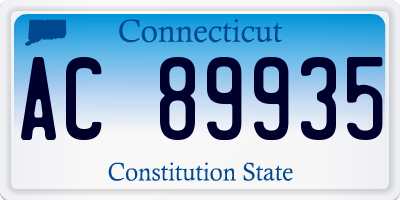 CT license plate AC89935