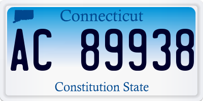 CT license plate AC89938