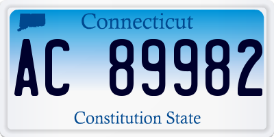 CT license plate AC89982