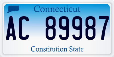 CT license plate AC89987