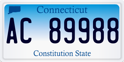 CT license plate AC89988