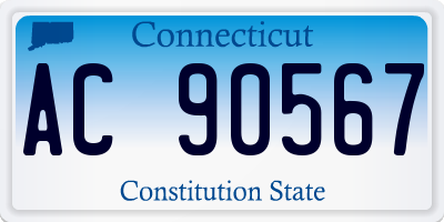 CT license plate AC90567