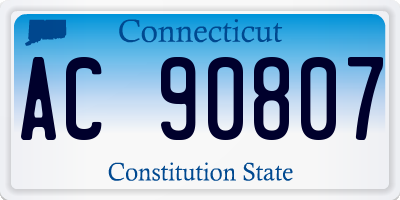CT license plate AC90807