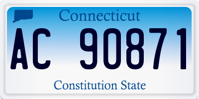 CT license plate AC90871