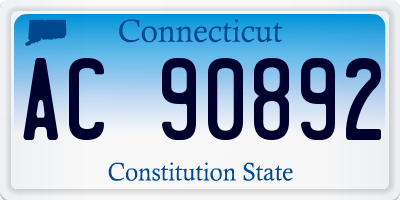 CT license plate AC90892