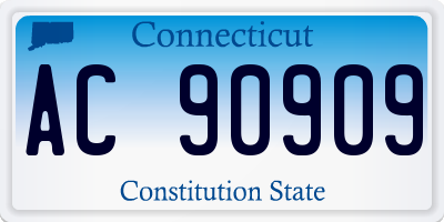 CT license plate AC90909