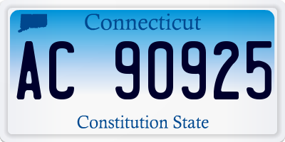 CT license plate AC90925