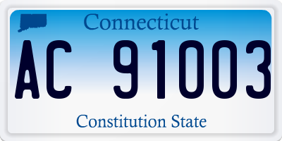 CT license plate AC91003