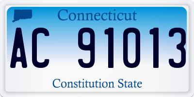 CT license plate AC91013