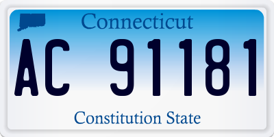 CT license plate AC91181