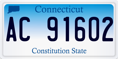 CT license plate AC91602