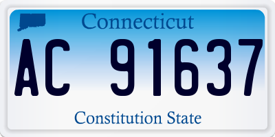CT license plate AC91637
