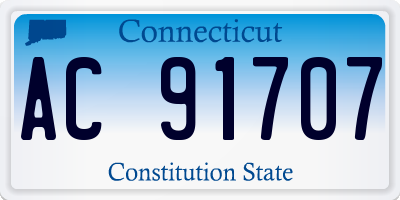 CT license plate AC91707