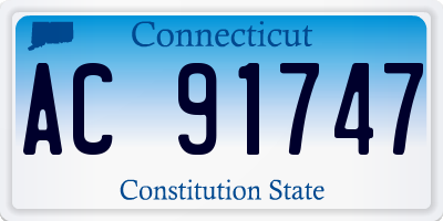 CT license plate AC91747