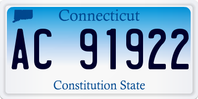 CT license plate AC91922