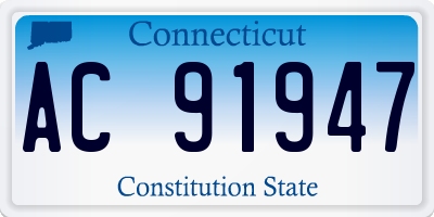 CT license plate AC91947