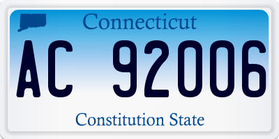 CT license plate AC92006