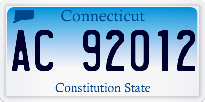 CT license plate AC92012