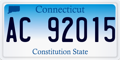 CT license plate AC92015
