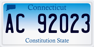 CT license plate AC92023