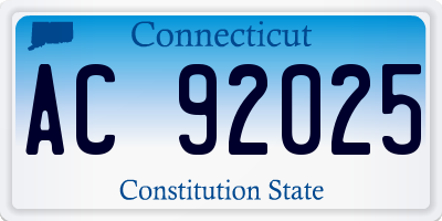CT license plate AC92025