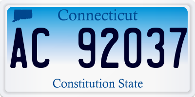 CT license plate AC92037