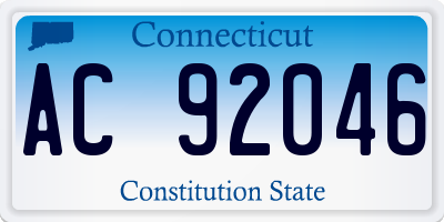 CT license plate AC92046