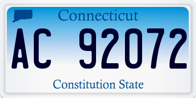 CT license plate AC92072