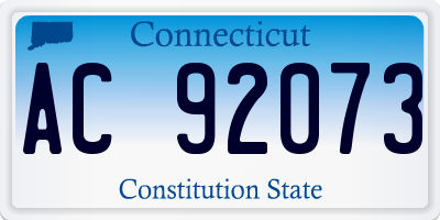CT license plate AC92073