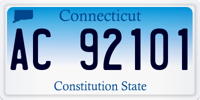 CT license plate AC92101
