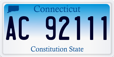 CT license plate AC92111