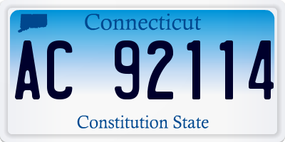 CT license plate AC92114