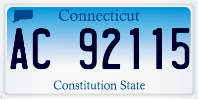 CT license plate AC92115